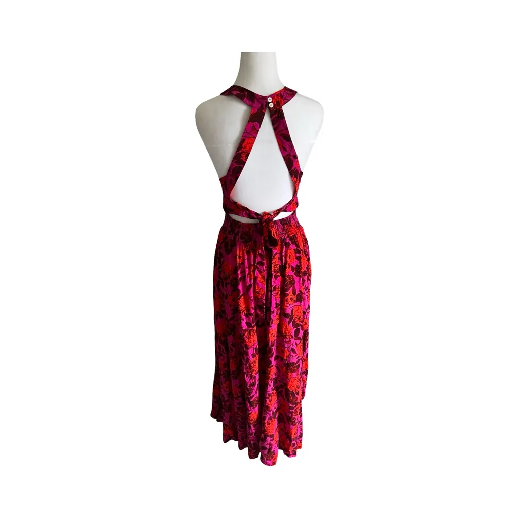 Anthropologie Abel The Label Charlotte‎ Floral Halter Neck Maxi Dress Size Small - Image 4