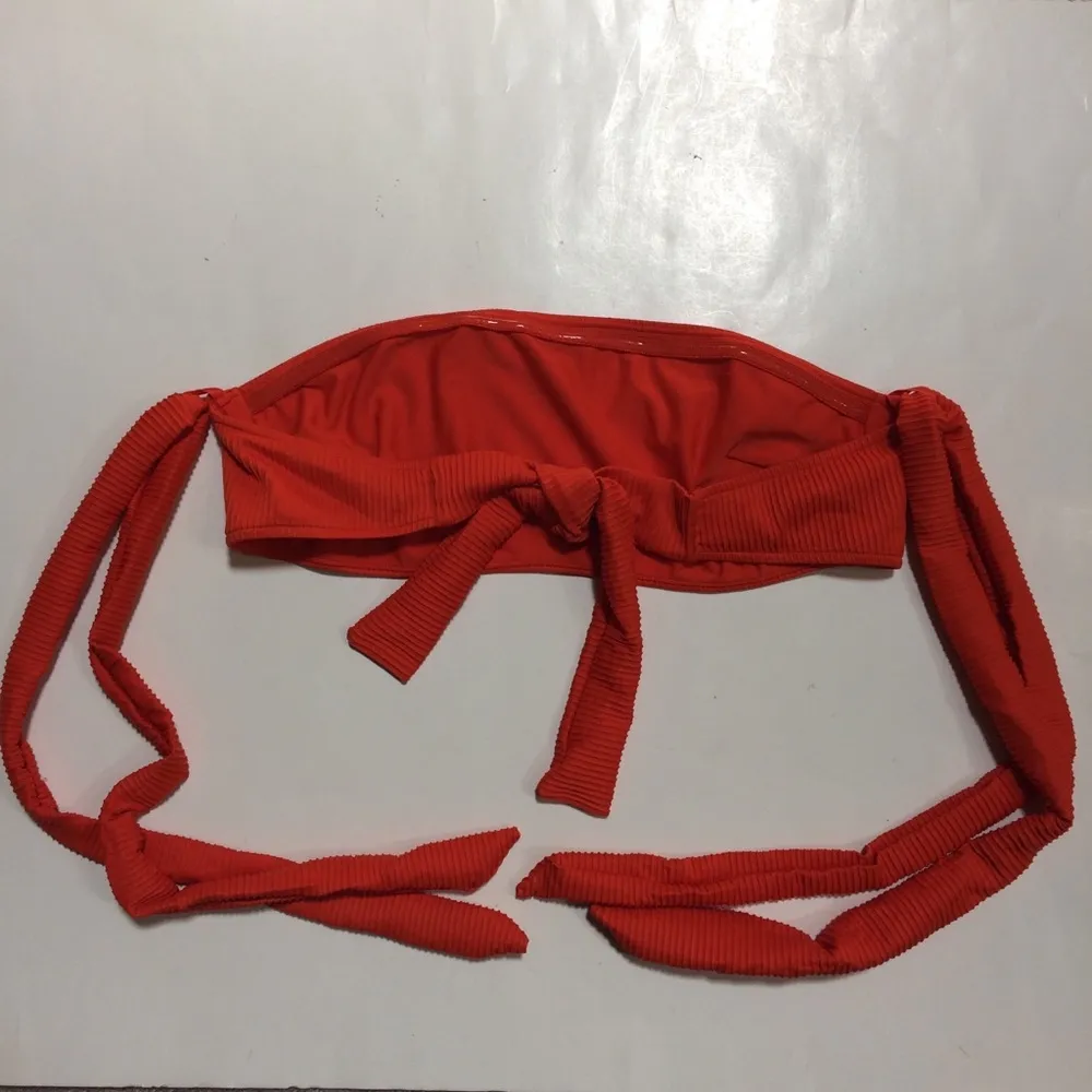 Monday Swimwear Santorini Ribbed Bikini Top Orange Size M - Image 3