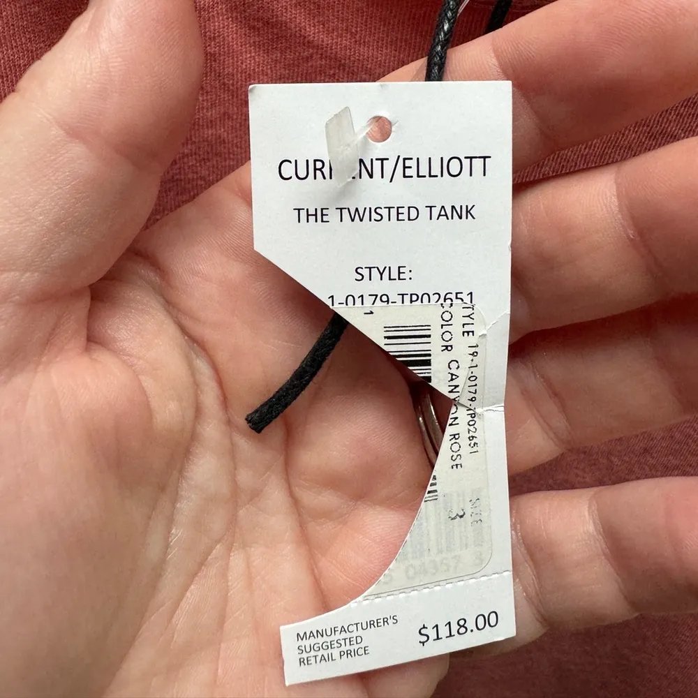 Current Elliott Twisted Tank Canyon Rose Size Large 100% Cotton Casual Colorful - Image 8