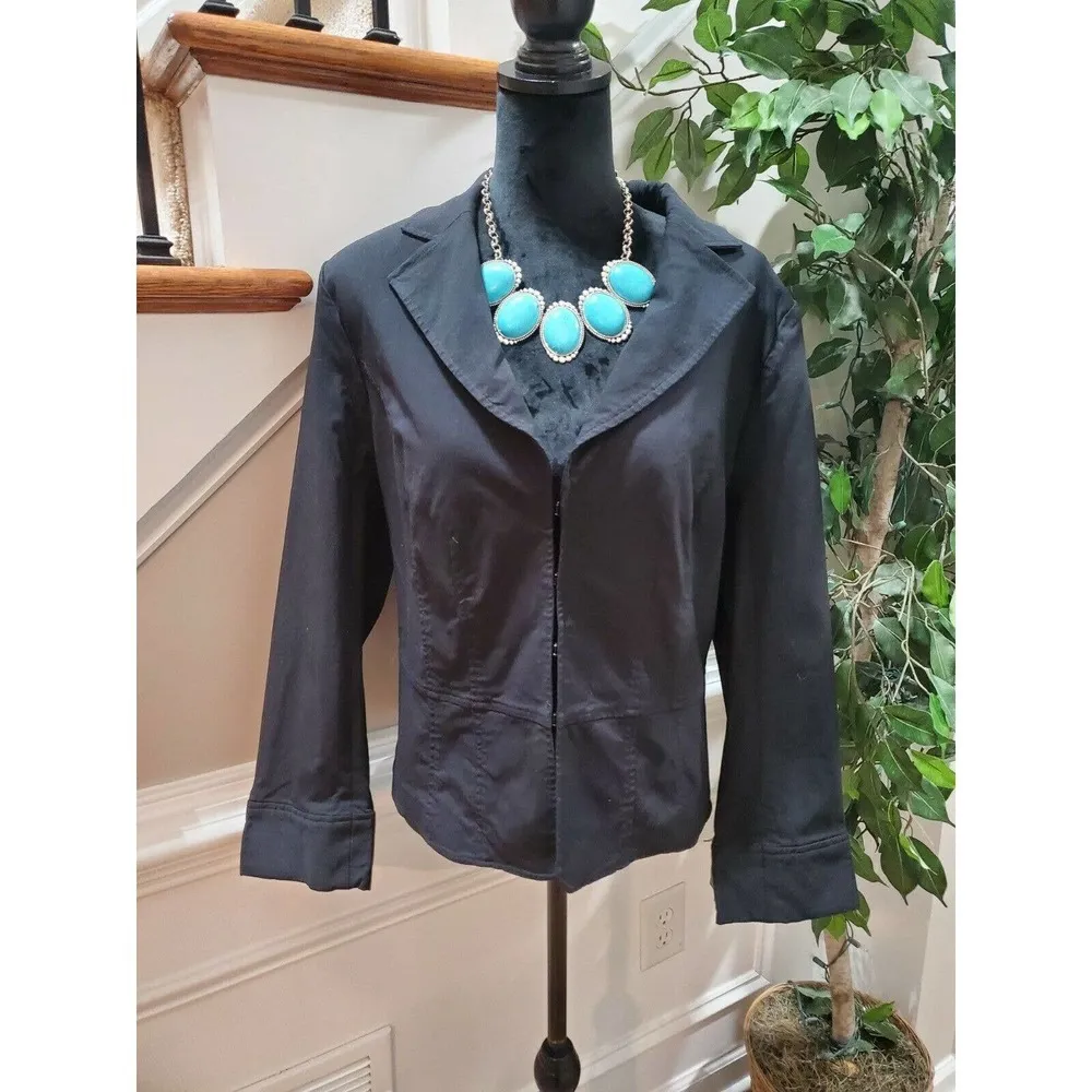 Lanebryant Women's Solid Black Rayon Long Sleeve Fitted Casual Blazer Size 20 - Image 11