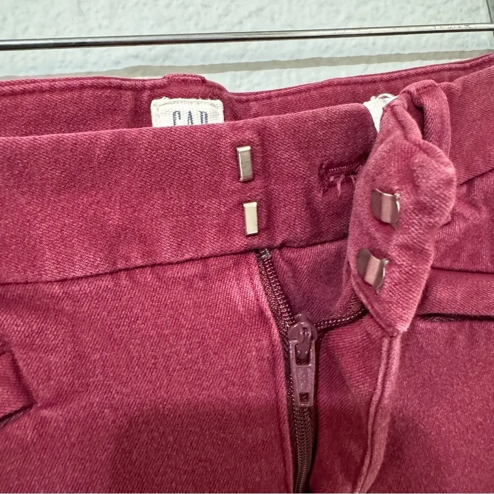 GAP Women Burgundy Skinny Ankle Formal‎ Stretchy Casual Pants Size 4 R - Image 5