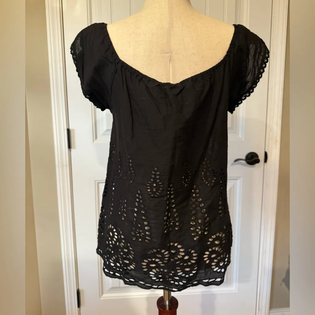 Lovestitch NWT Black Eyelet Women's Off‎ Shoulder Top - Image 2