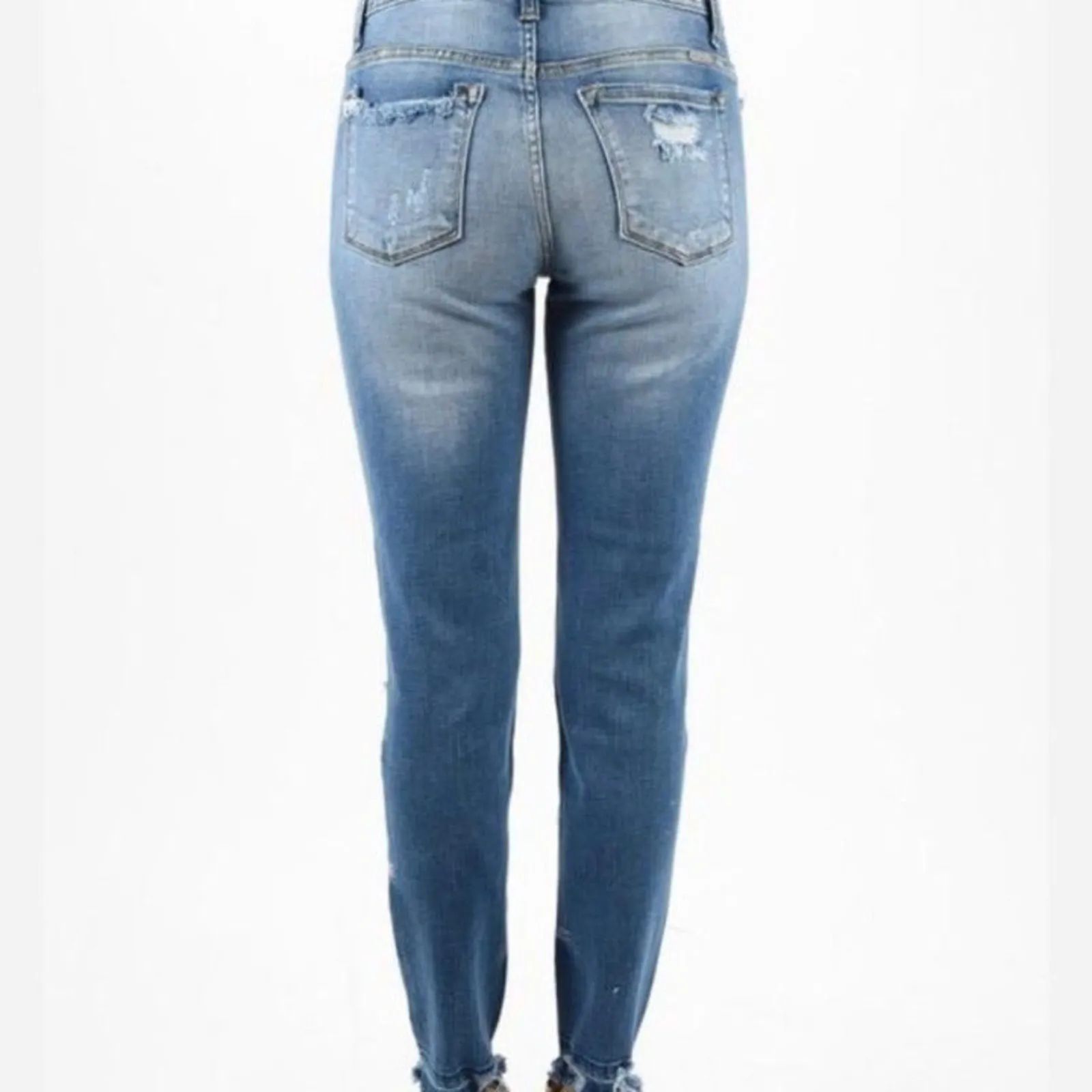 KanCan Benny Womens hi rise straight leg distressed jeans size 27 - Image 4