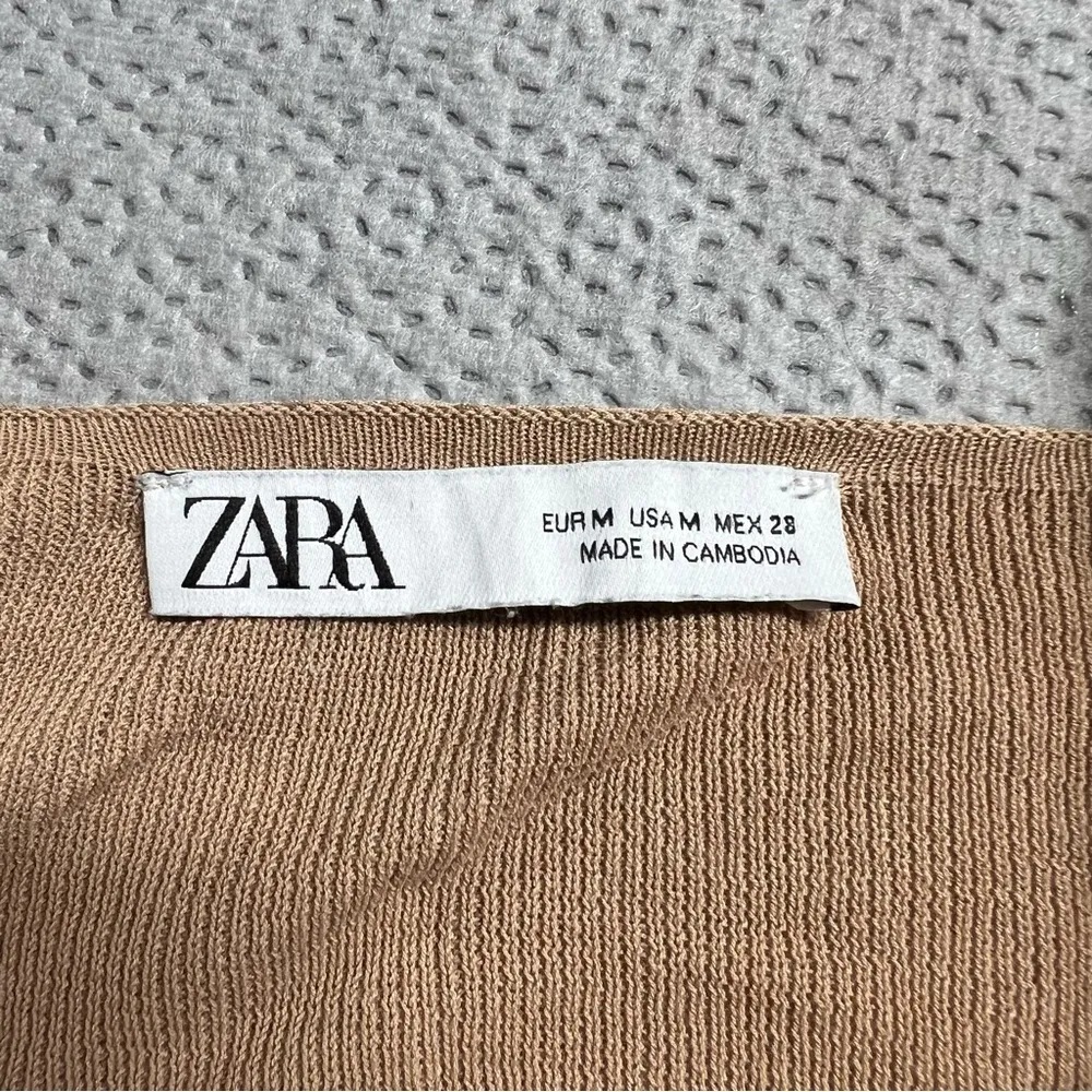 Tan Square Neck Knit Lightweight Maxi Dress Size Medium Resort Wear Summer - Image 5