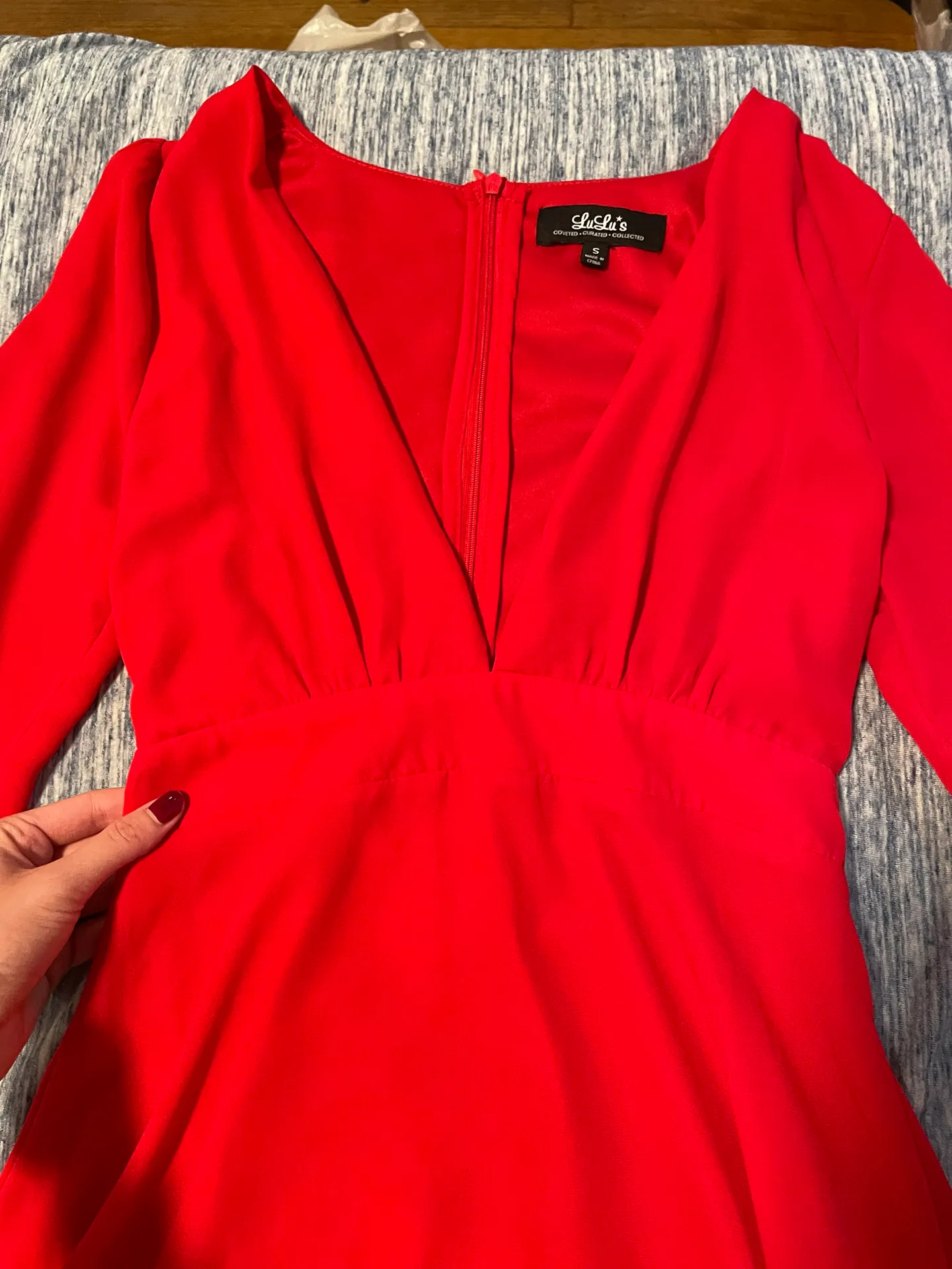 Lulus Red Long Sleeve Dress - Image 3