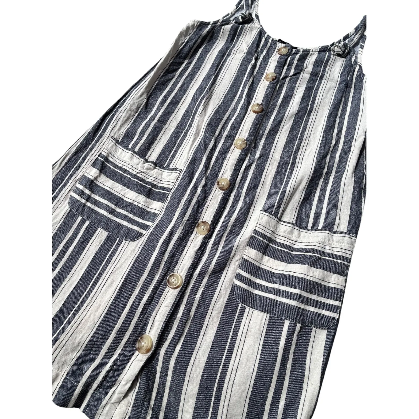 AS U WISH Coastal Cowgirl Womens Blue & White Striped Button Front Dress Size S - Image 2