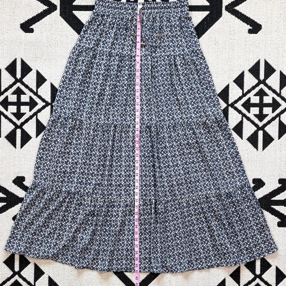 Bishop + Young Festival Tiered Maxi Skirt In Mosaic Floral Print Medium - Image 4