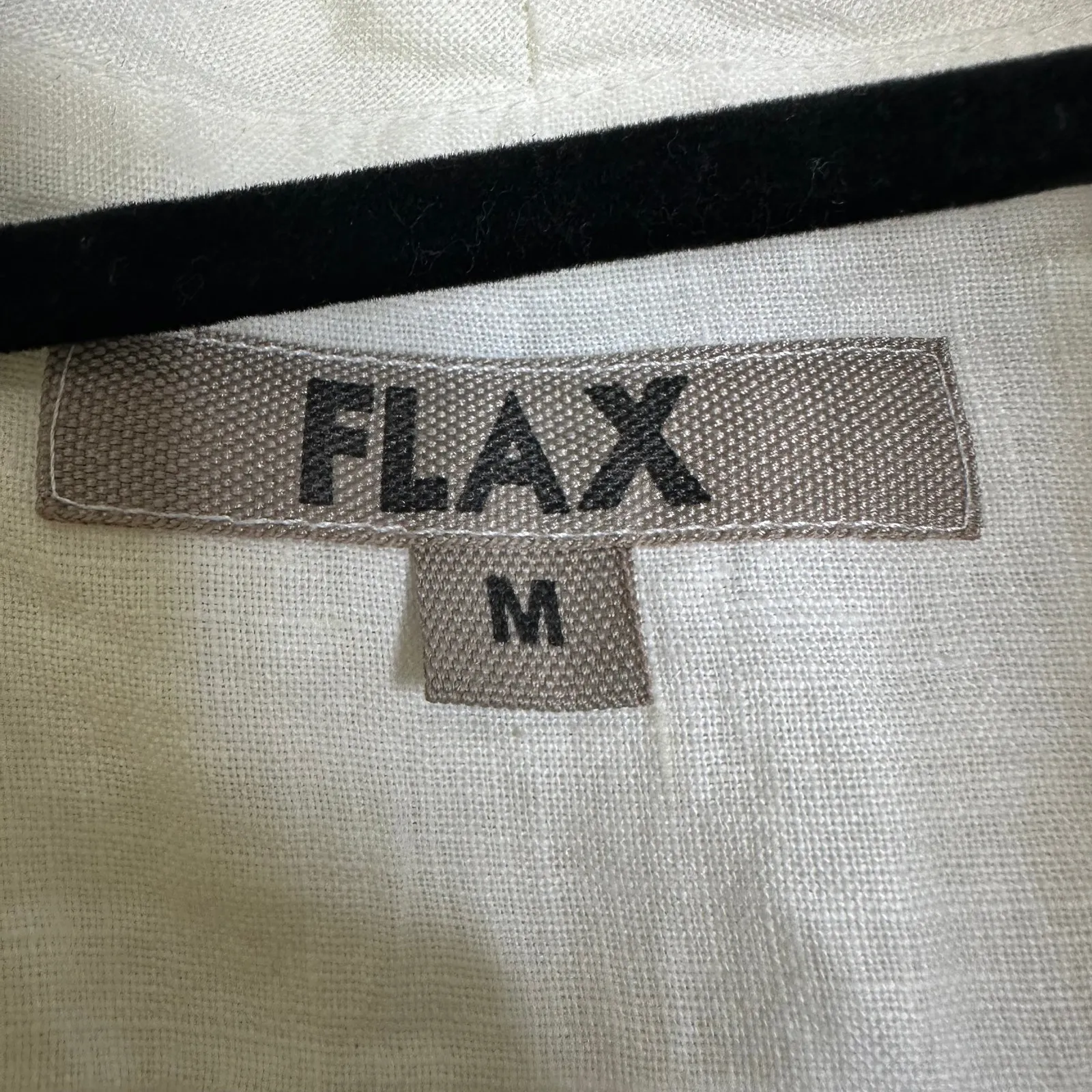 Flax Linen One Button Vest Size Medium ivory off White - Image 2