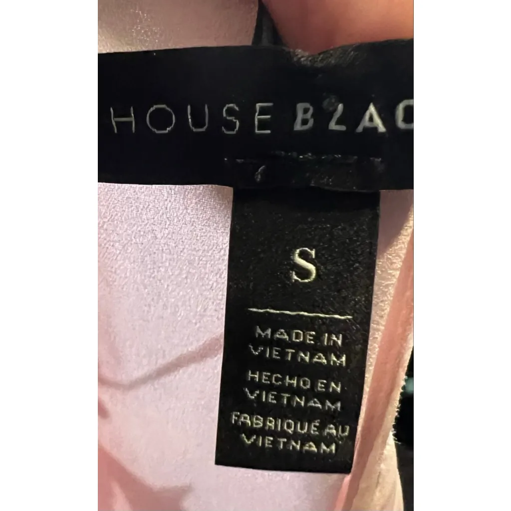 Women's High Neck Dusty Pink Mauve Floral Halter Blouse S - Image 7