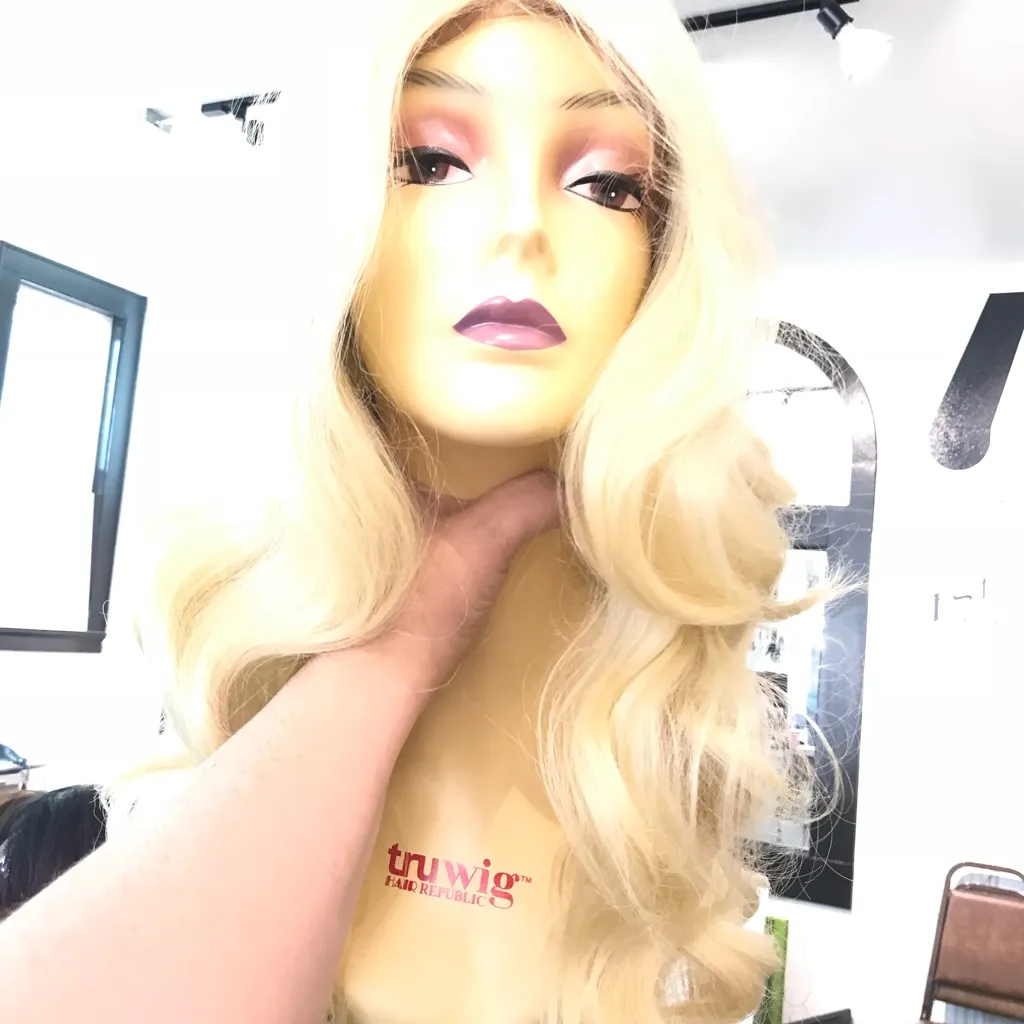 Long Platinum Blonde Lacefront Wig 2020 Waves - Image 7