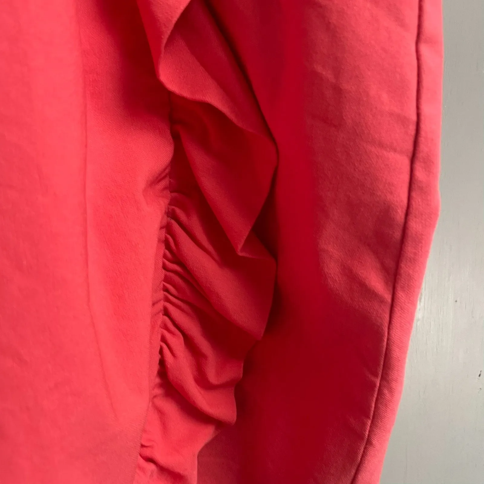 Womens Coral Pink Ruffle Skirt Pull On Size 22W Casual Feminine Sumer Travel - Image 2