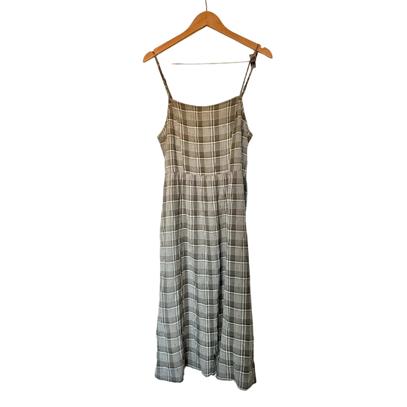 Melrose & Market Plaid Midi Sundress A-line Green Size Medium NEW - Image 2