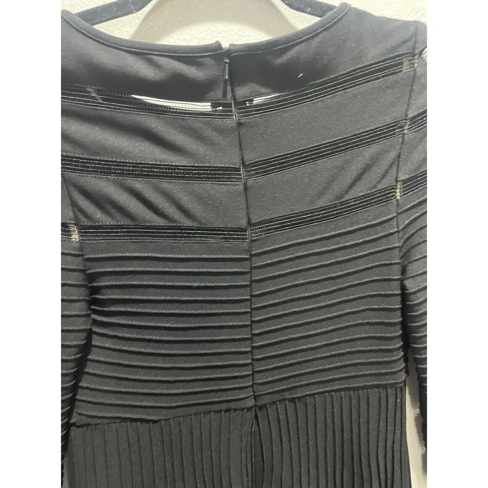 Tadashi Shoji Illusion Stripe Bateau Neckline Knee-Length Dress SZ XS - Image 6