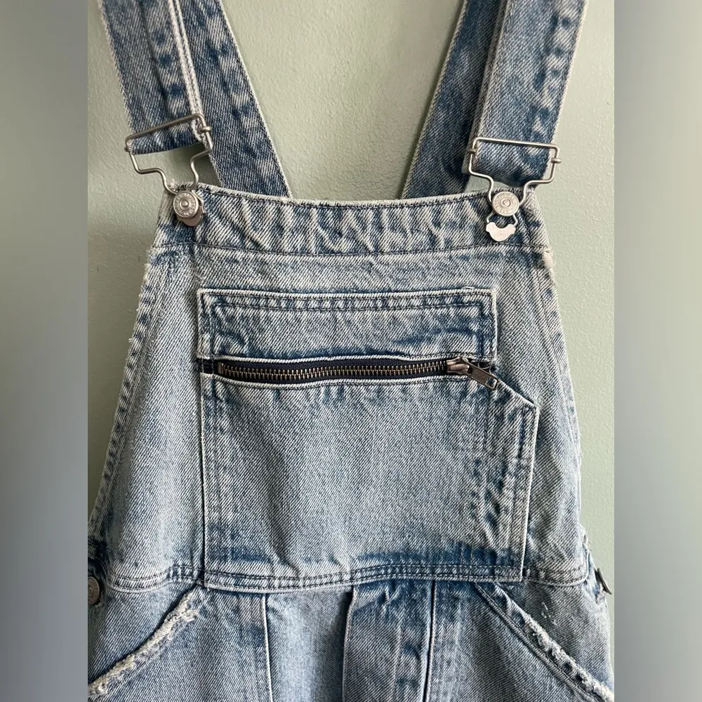 Urban Outfitters BDG Jackson Denim Overalls Patchwork Front Bib Pocket SZ S - Image 2