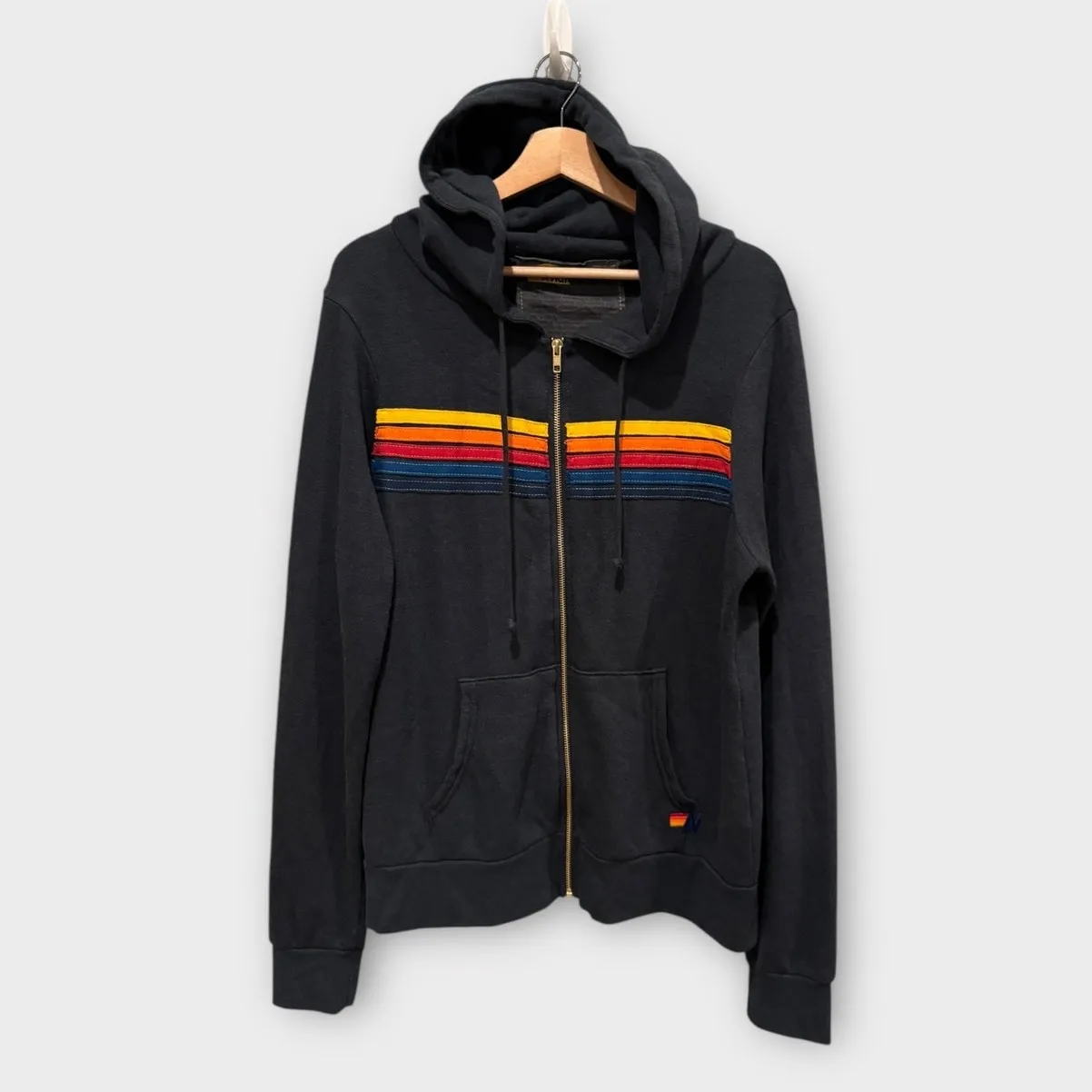Aviator Nation 5-Stripe Zip Hoodie Size Large - Image 7