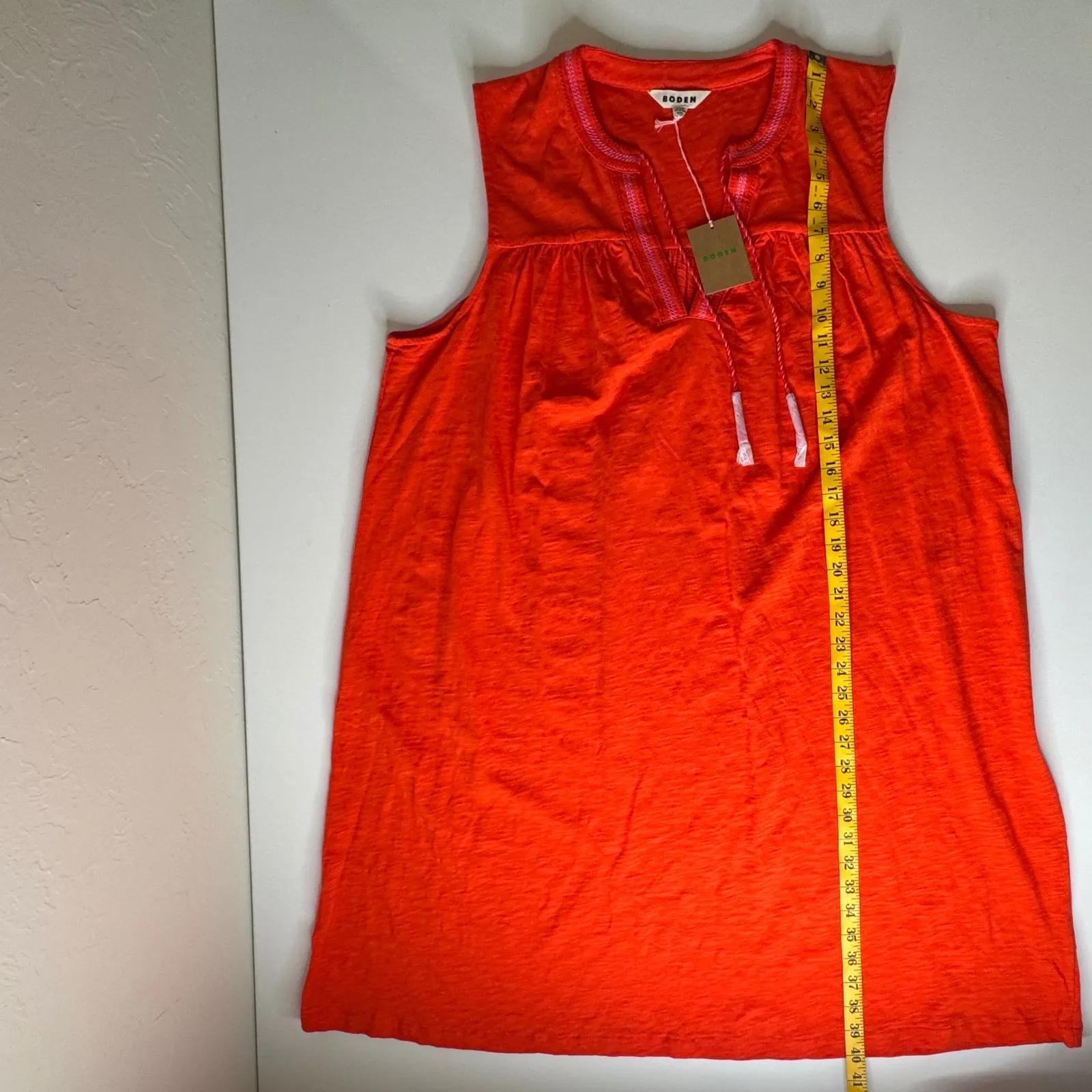 NWT Boden Nadine Notch Cotton Dress Size 20/22 Sleeveless Preppy Resort Vacation Red - Image 11