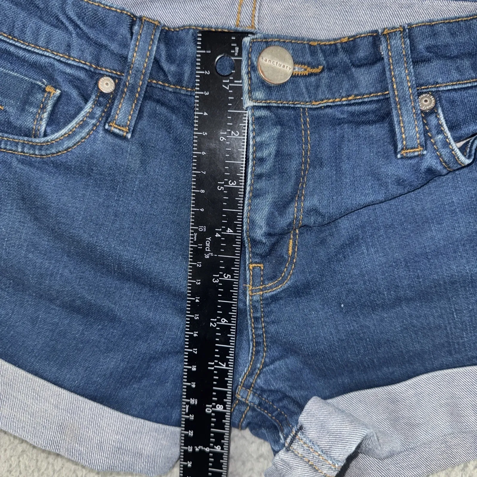 Sanctuary Denim Shorts Women 26 Cuffed‎ Hem Medium Wash Festival Western - Image 8