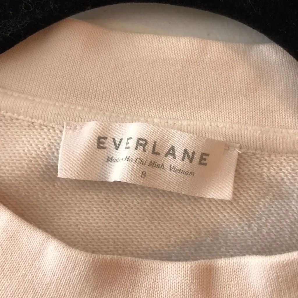 Everlane Sweatshirt Dress Pockets Crew Neck Long Sleeve Cotton White S - Image 5