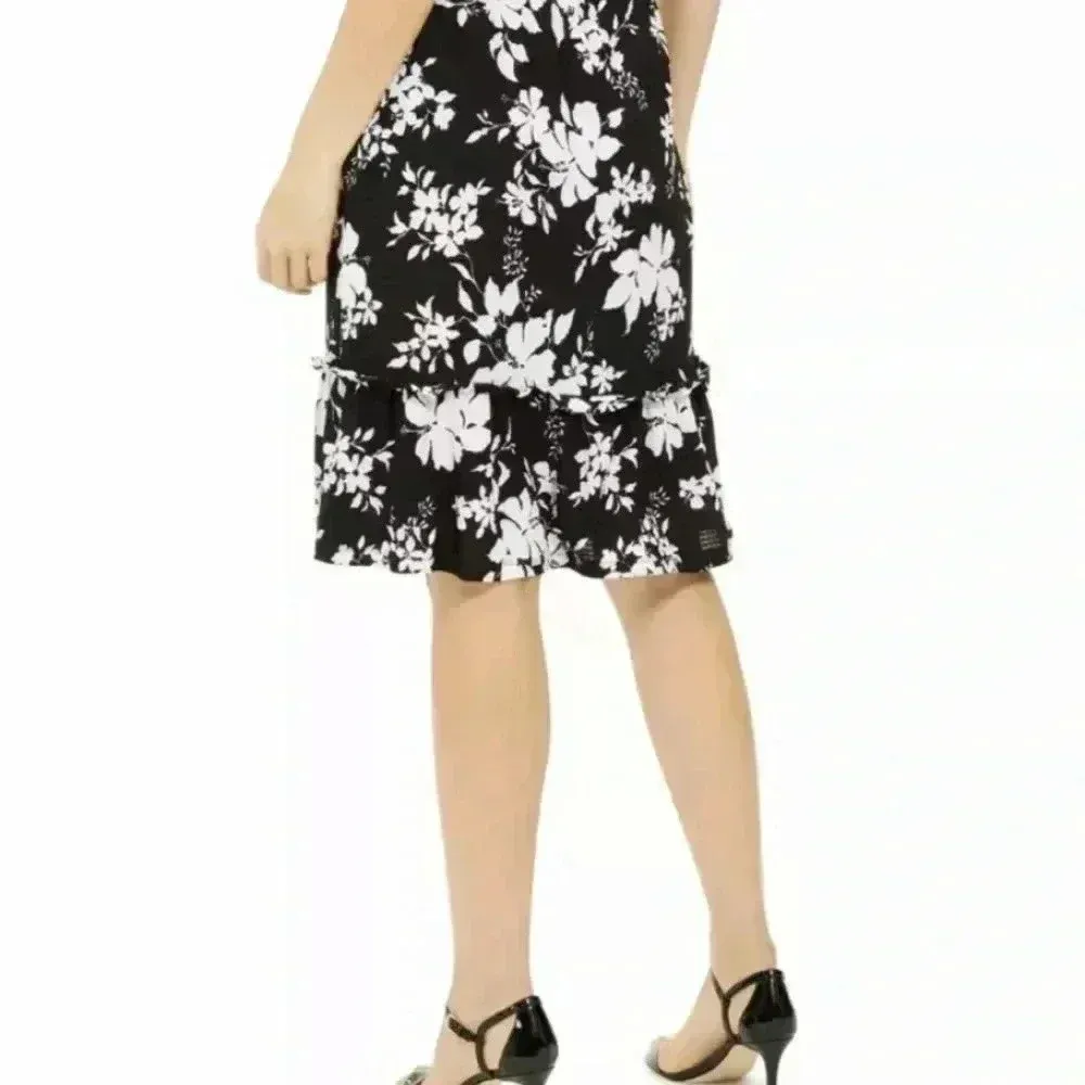 MICHAEL KORS Womens New Black Floral Knee Length - Image 2