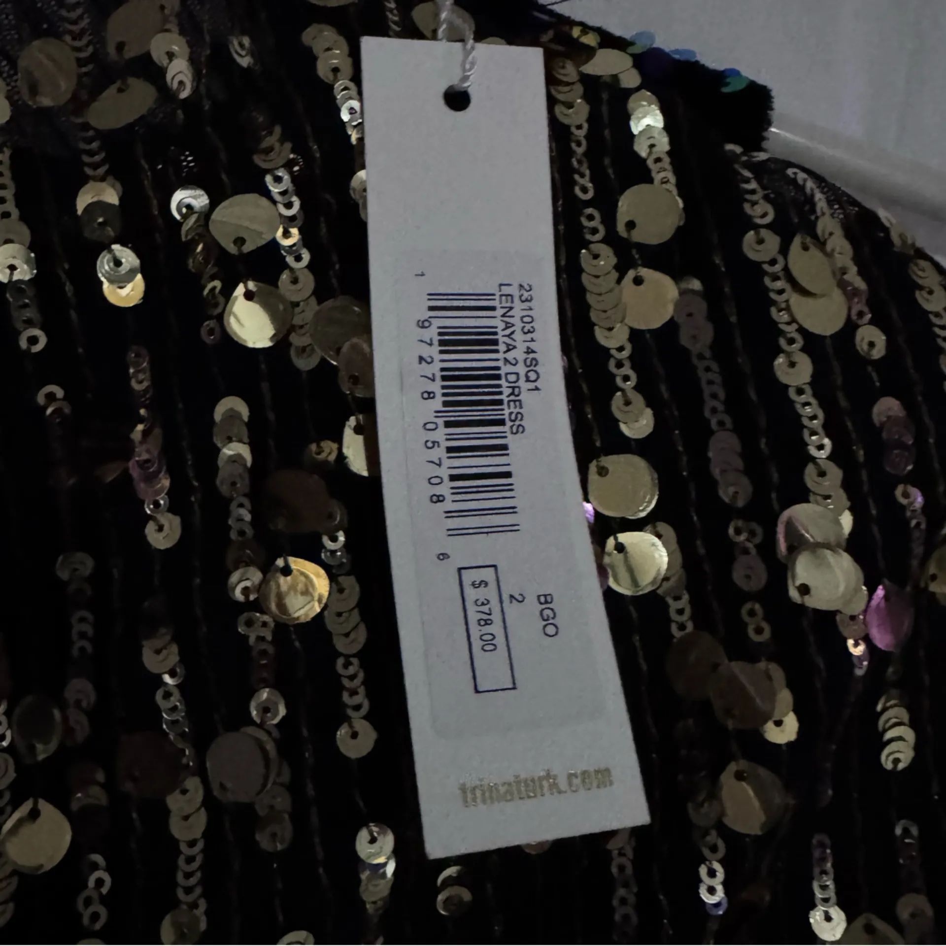 NWT Trina Turk Lenaya Black & Gold Sleeveless Sequin Gown Size 2 - Image 7