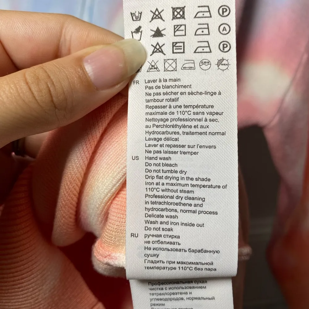 Sandro | Fabien Ombré Tie-Dye 1/4 Zip Pullover Sweatshirt Peace Sign Bunt Size 0 - Image 16