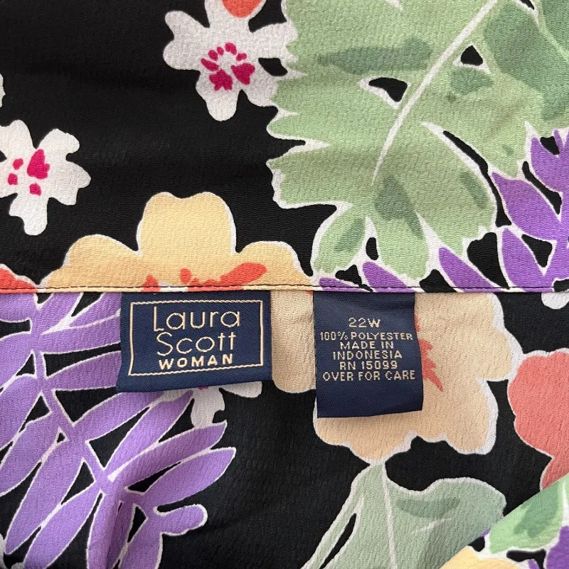 Vintage Laura Scott Bold Floral‎ Button Down Blouse - Image 3