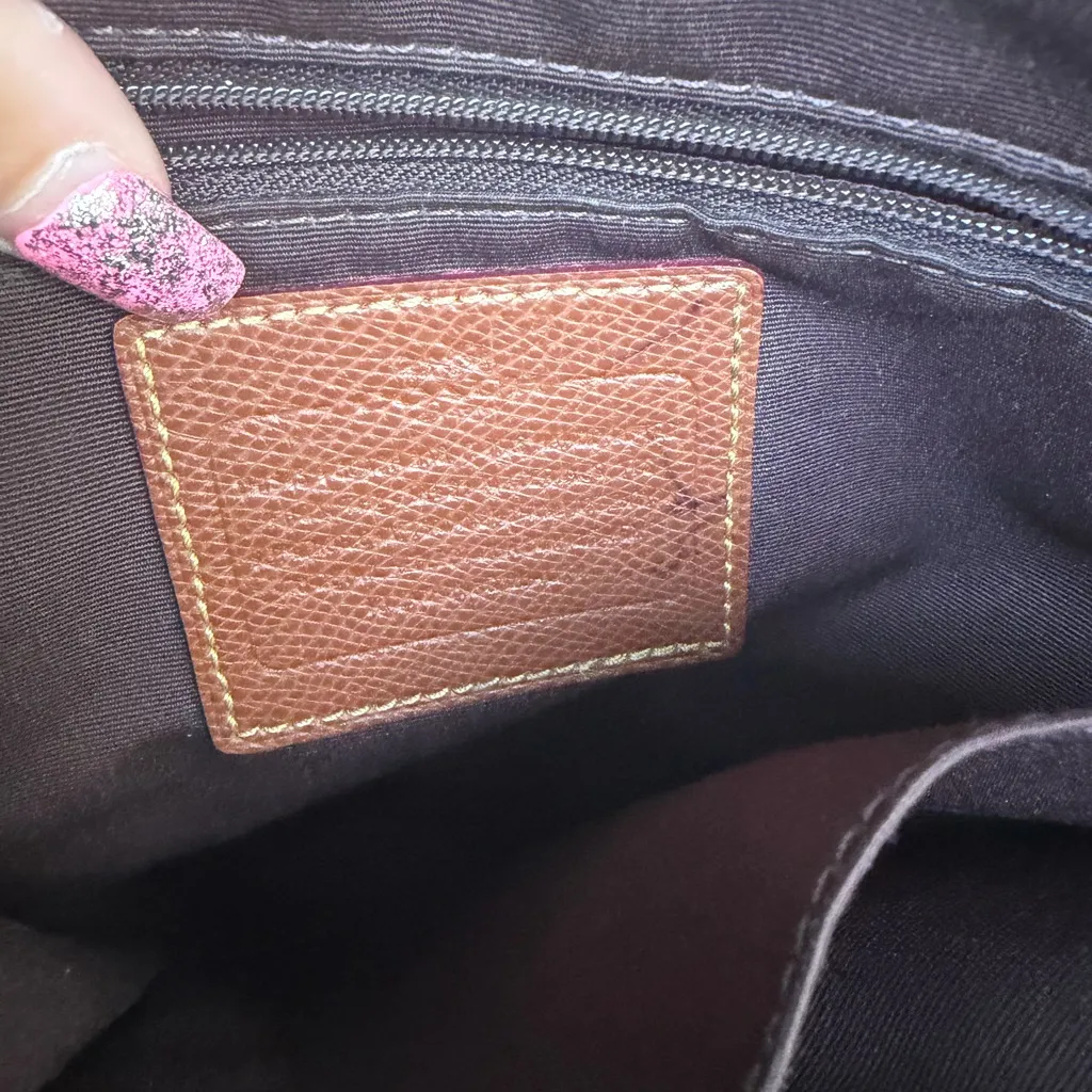 Coach Tan and Brown Signature Crossbody Bag - Image 3