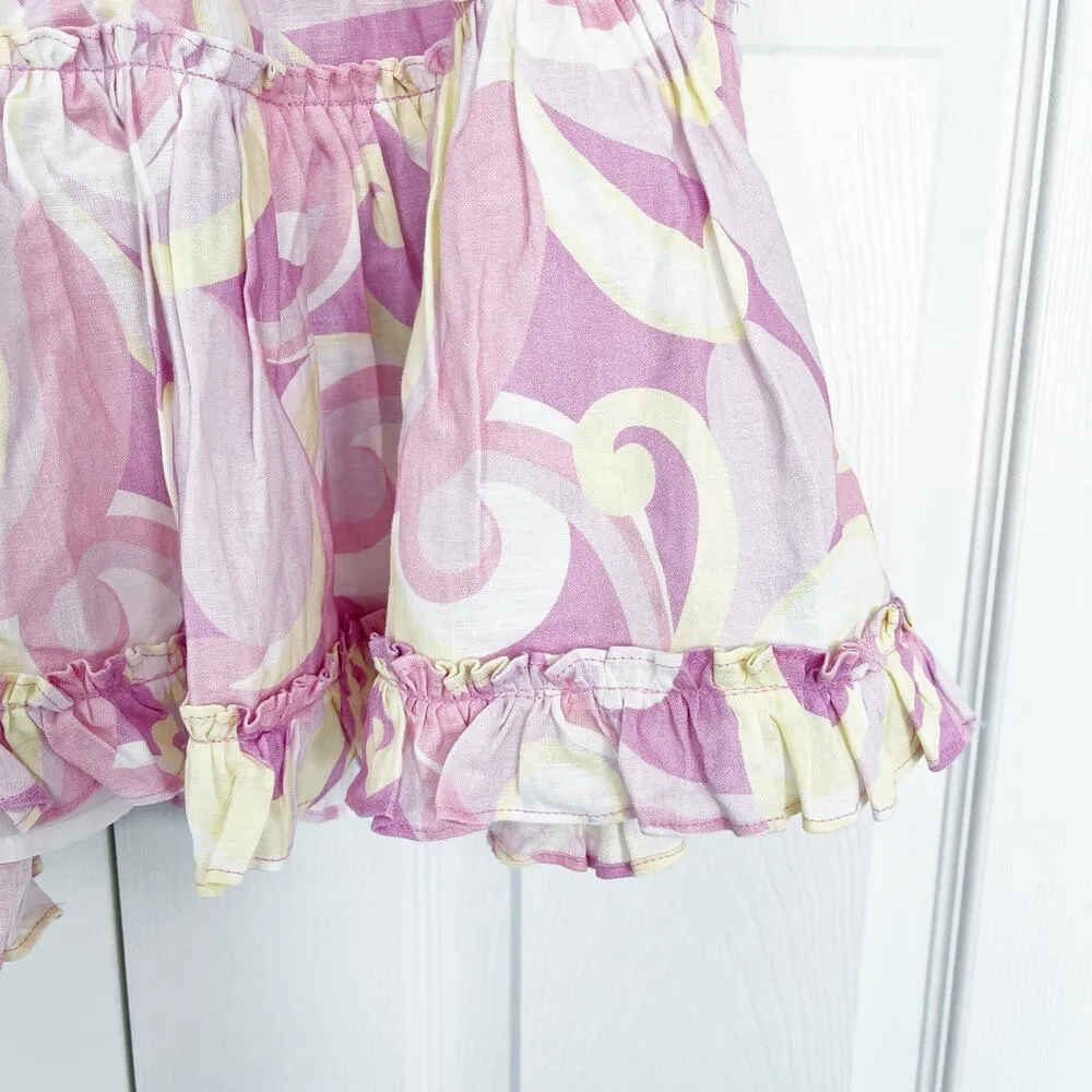 Hill House The Paz Linen Skirt in Candy Kaleidoscope Pink - Image 3
