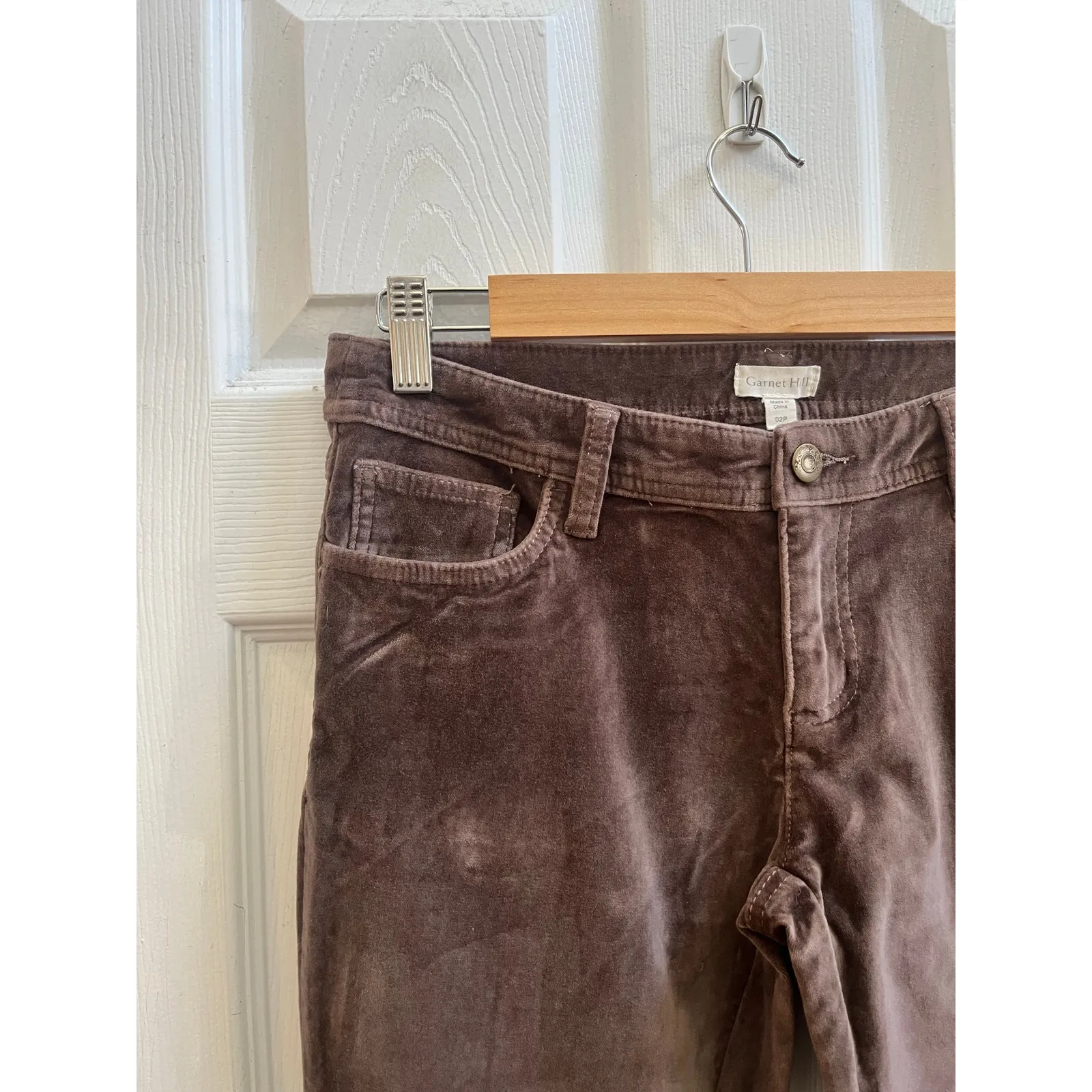 Garnet Hill Velvet Petite Size 2 Slim Pant 27 Inch Inseam Casual Style 33015 - Image 6