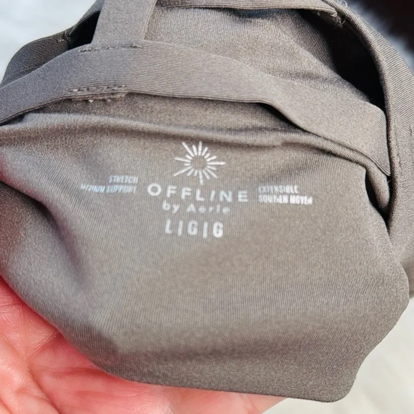 Aerie Offline by  Light Brown Real Me Strappy Sports Bra - Image 4