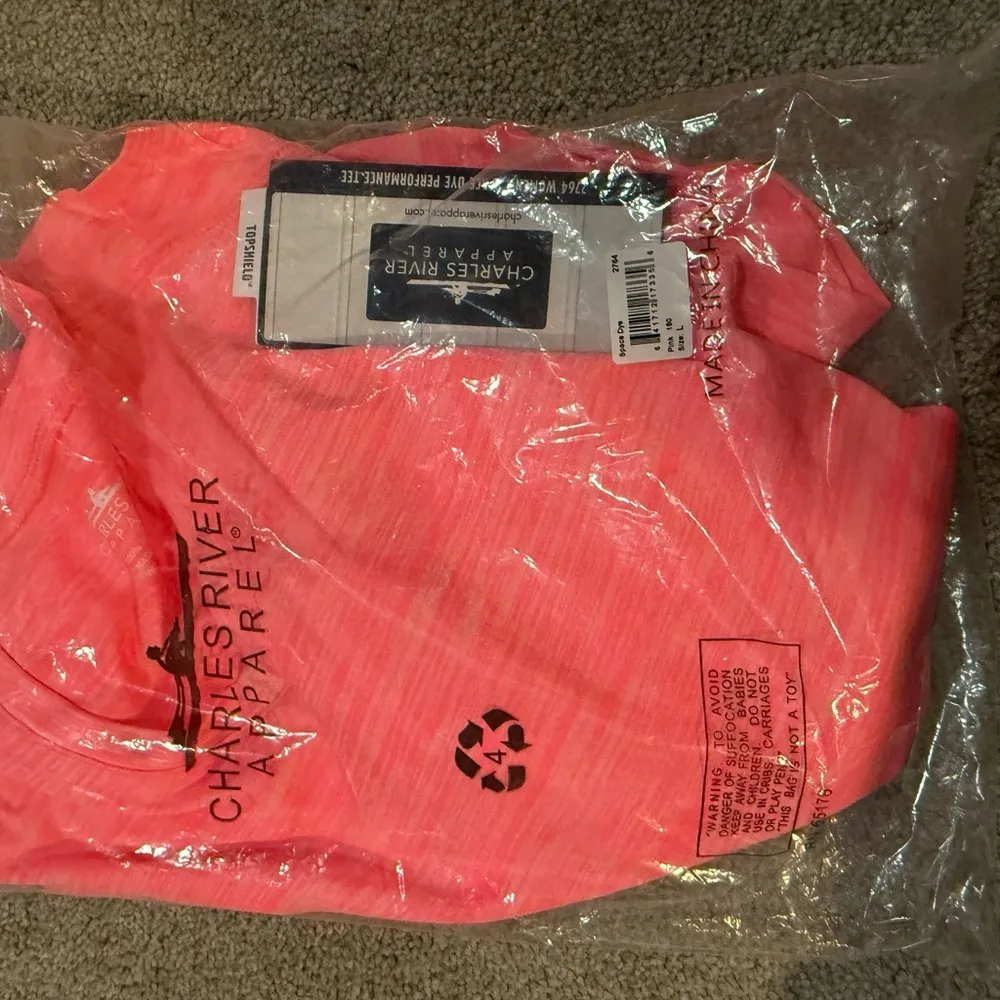 Charles River- 2764 WOMEN'S SPACE DYE PERFORMANCE TEE- NWT- Pink- Size Large - Image 4