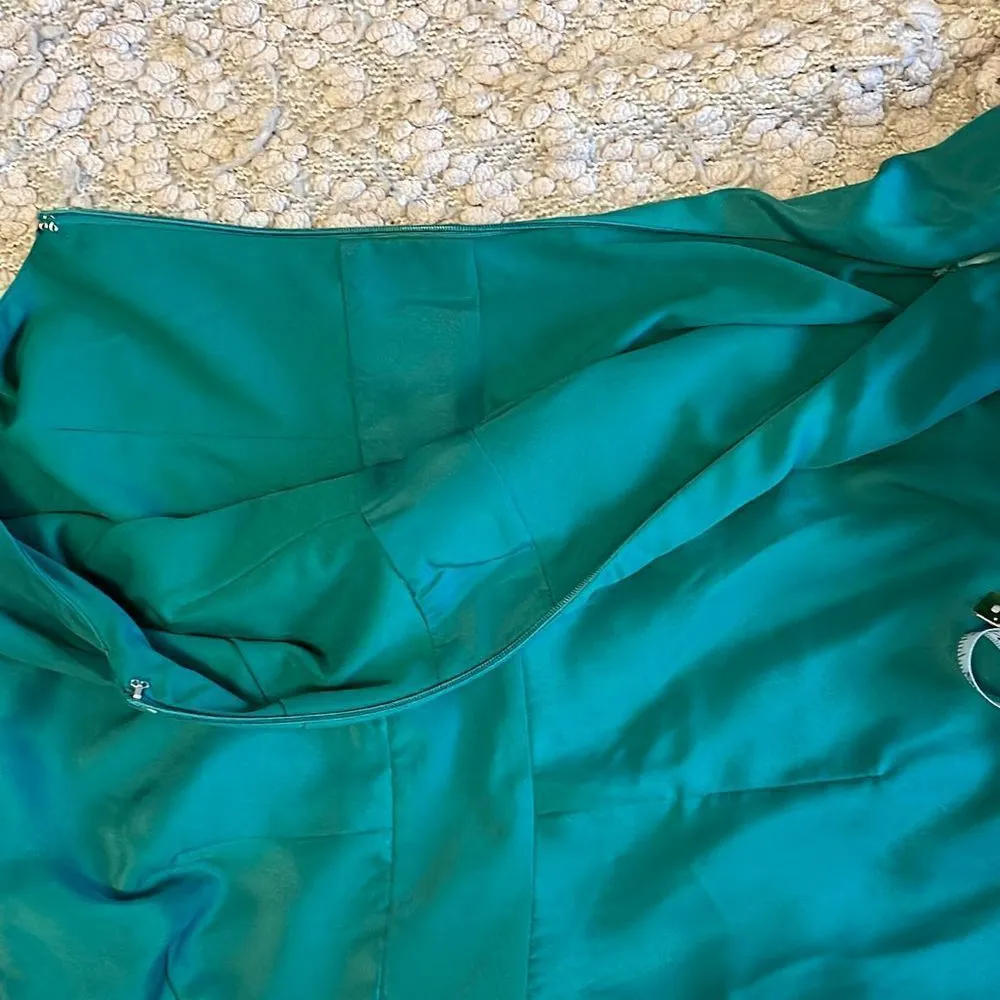 Forever‎ 21 One Shoulder Dress Ruffle Size Small Green - Image 7