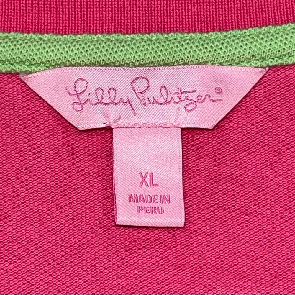 Lilly Pulitzer Pink Pique Polo Shirt Top Women’s size XL - Image 6
