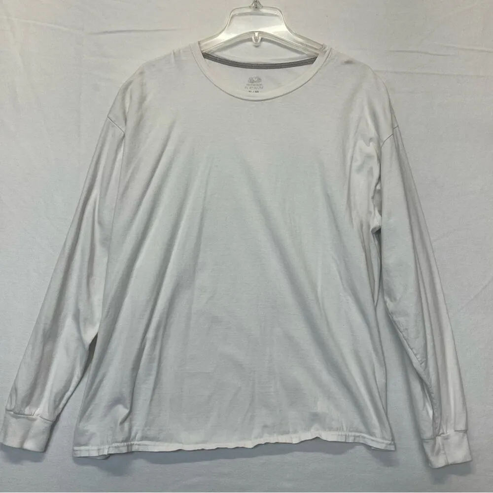 Fruit Of The Loom White T-shirt Size XL cotton long sleeve - Image 5