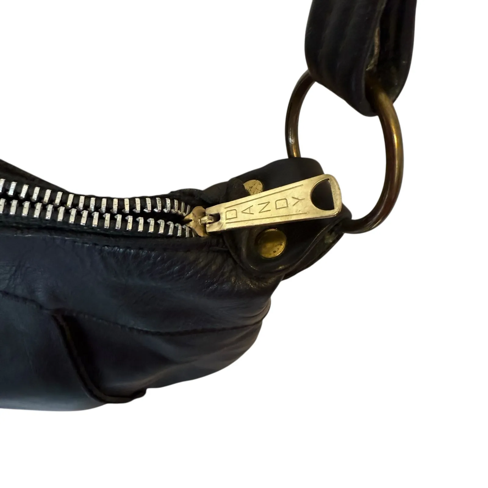 DANDY Leather Hobo Bag Black - Image 3