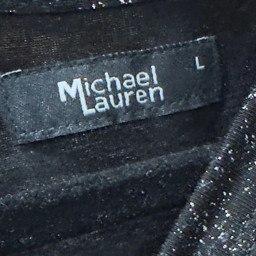 NWT michael lauren alick contrast silver foil Black Size Large - Image 3