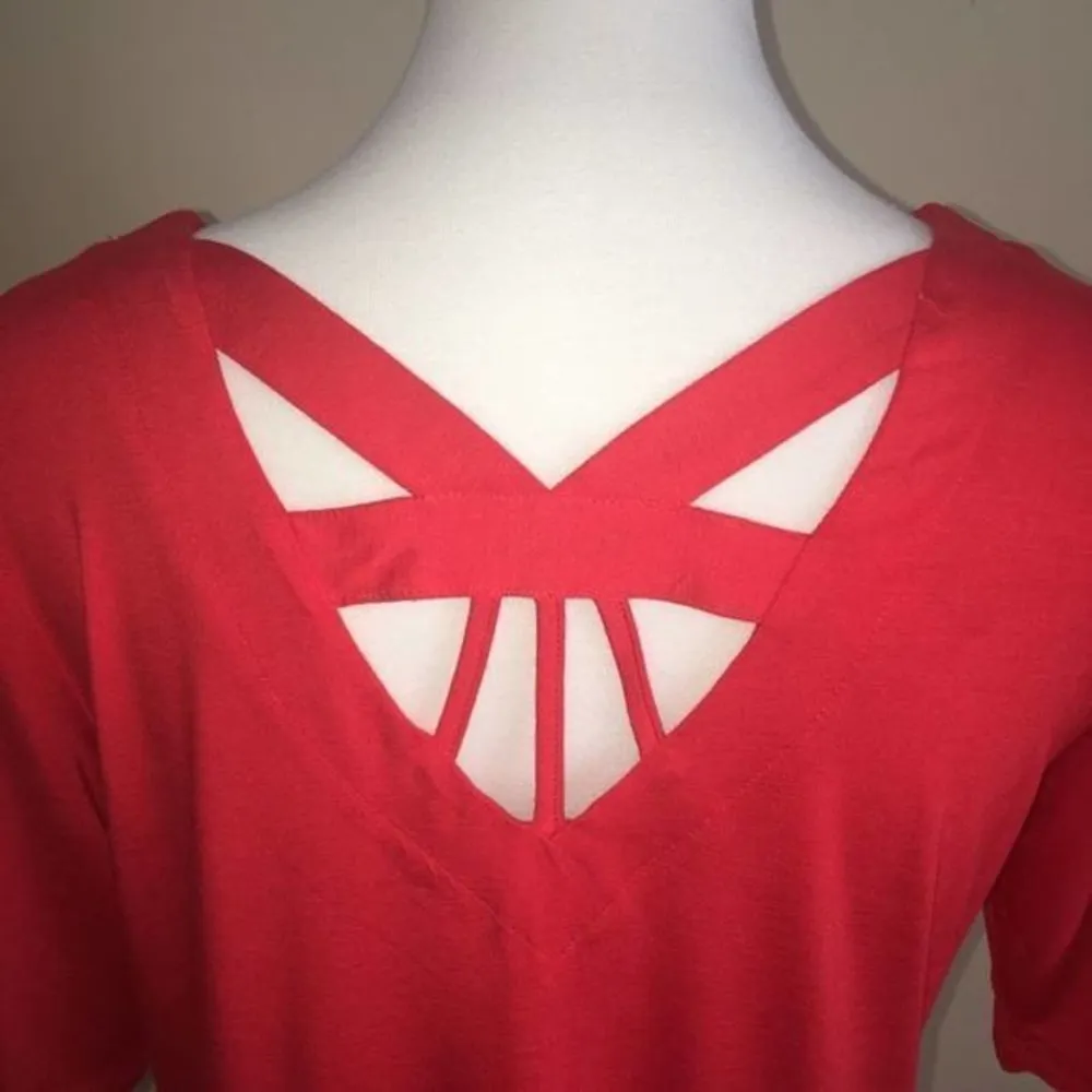 Chico’s Red Cut Out Back Top Small EUC - Image 5