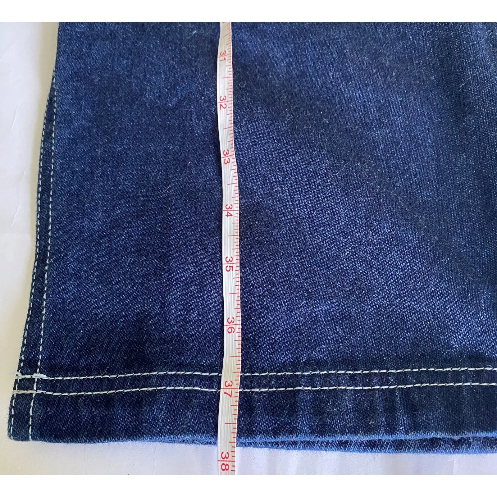 Vintage Y2K Guess Maxi Cotton Slit Denim Jean Skirt Sz 32 (Missing Clasp) - Image 7