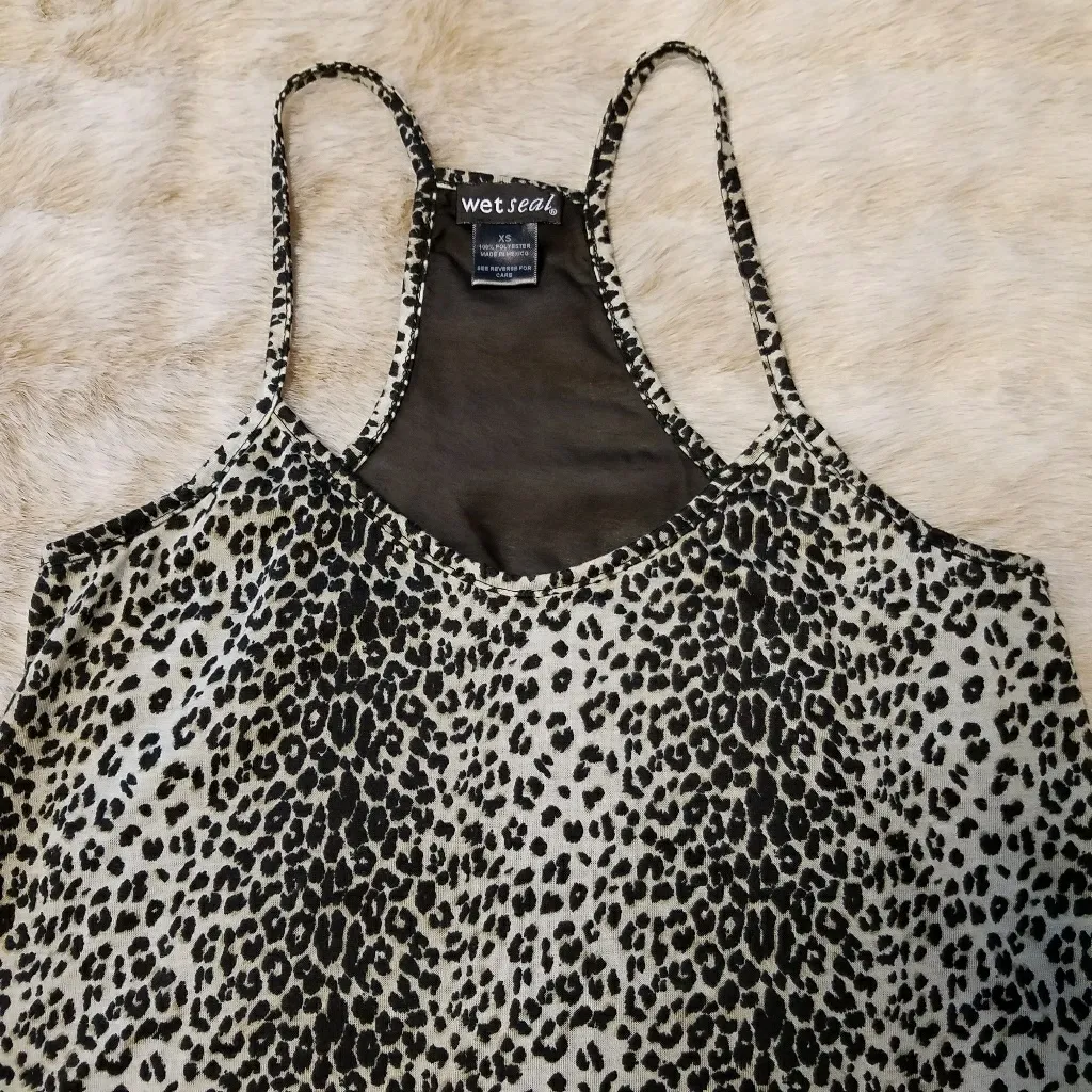 Cute Racer Back Sheer Wet Seal Animal Print XS - Image 2