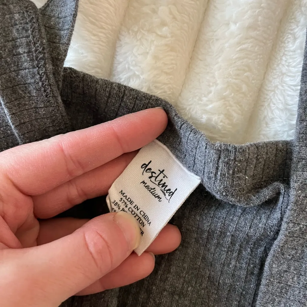 Destined Gray Ribbed Tank Top - Image 3