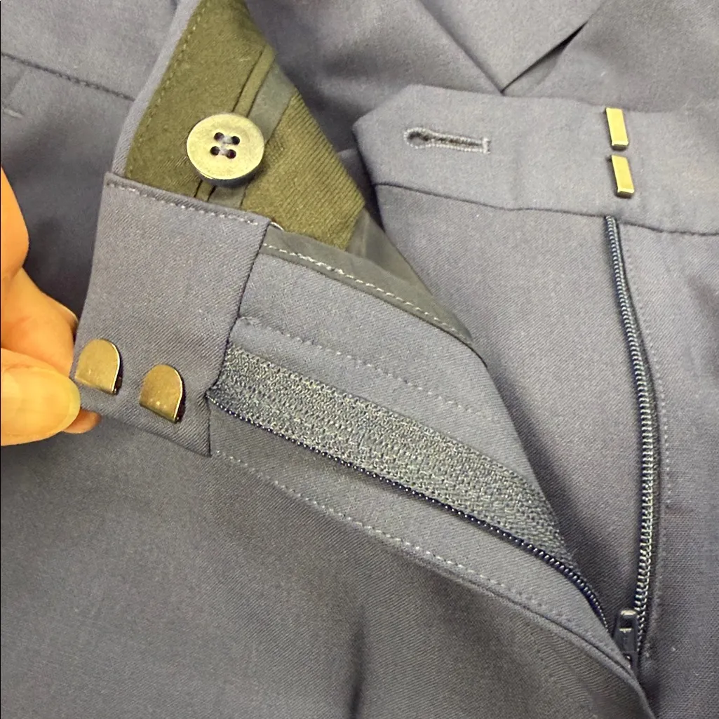 Theory NWT Sea Blue Navy Treeca 2 Traceable Wool Cropped Pants Size 8 - Image 8