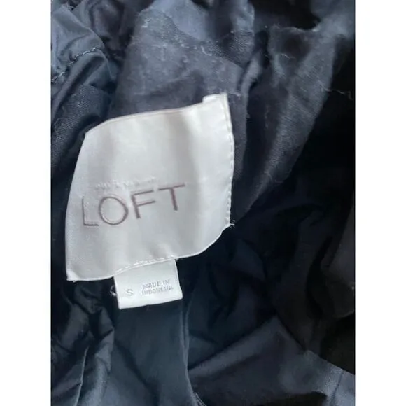 Ann‎ Taylor Loft Lightweight Black Windbreaker Jacket with Elastic Waist Coat S - Image 6