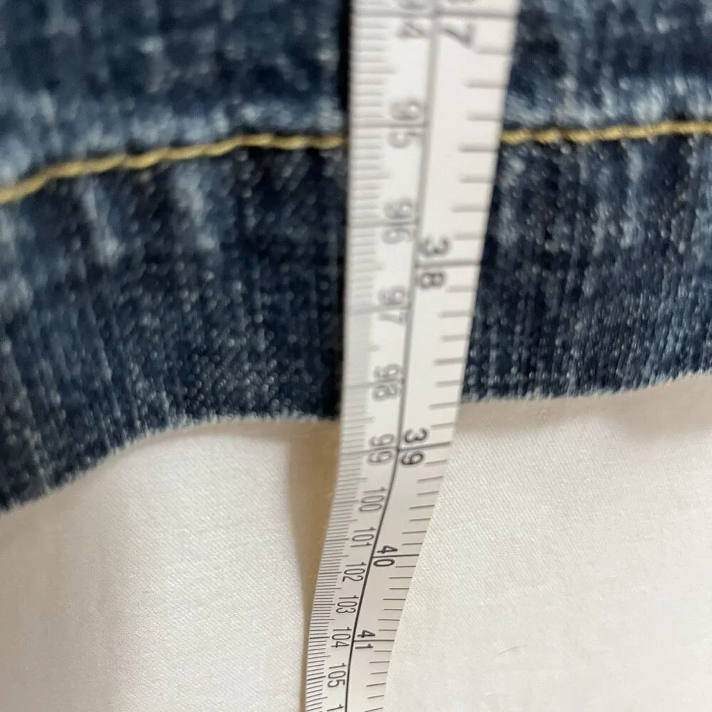 VTG Y2K Faded Glory Jeans Women Sz 14 Petite Flare Mid Rise Denim Stretch 34x29 - Image 10