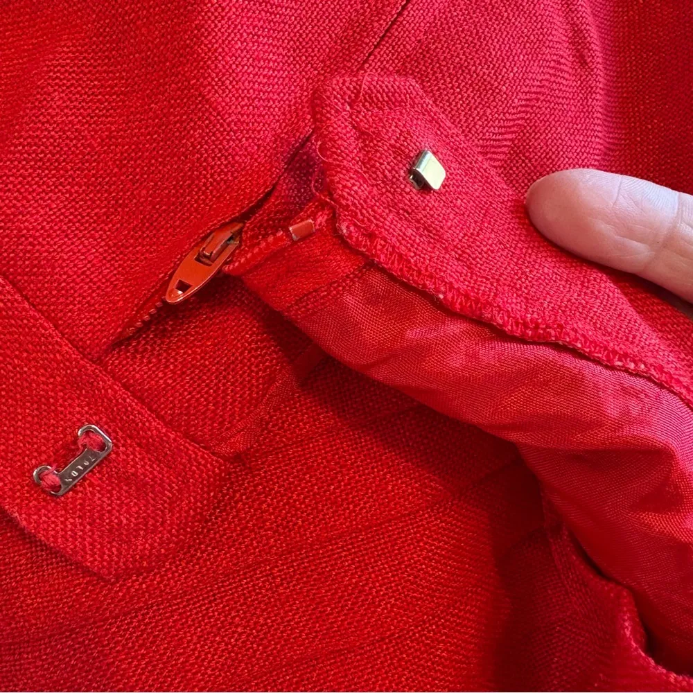 American Vintage USA Red Pleated Skirt A Line Evan Picone Union Made 10 - Image 6