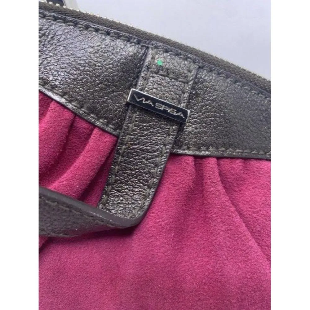 Via Spiga Womens Zipper Wrist Pouch Purse Pink Lea - Image 3