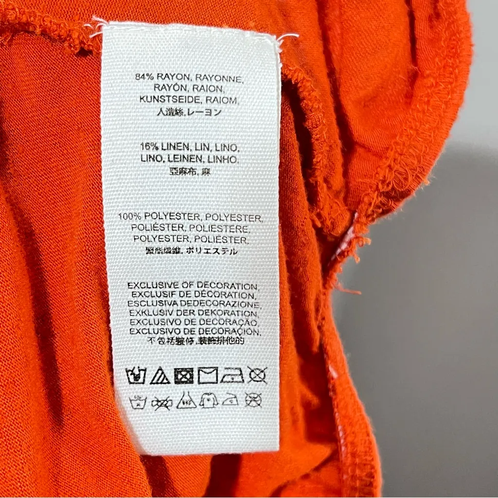 Free People Hearts Aflame Boho Blouse Red Orange Sequin Velvet Embroidered Sz M - Image 12