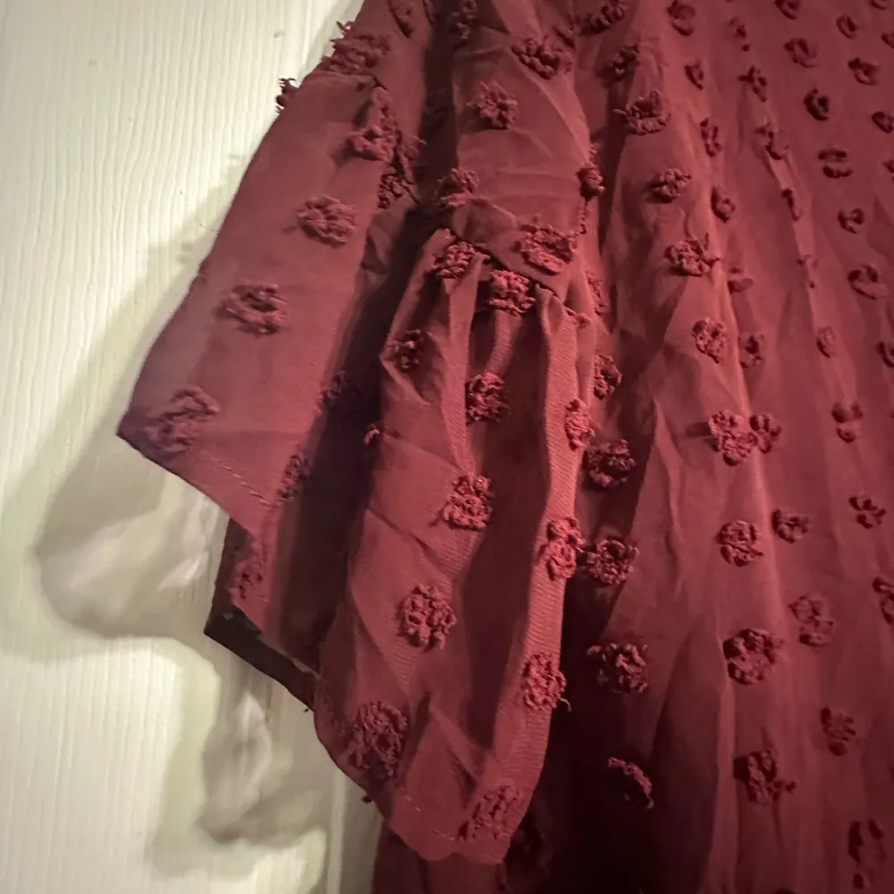 Burgundy Textured Dress Red Size XL - Image 4