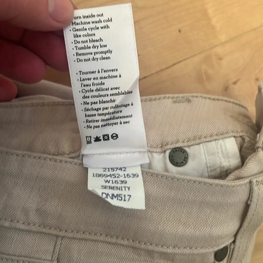 PAIGE Serenity Cara Block (tan & white) Ankle Zip Women’s Skinny Jeans - Image 9