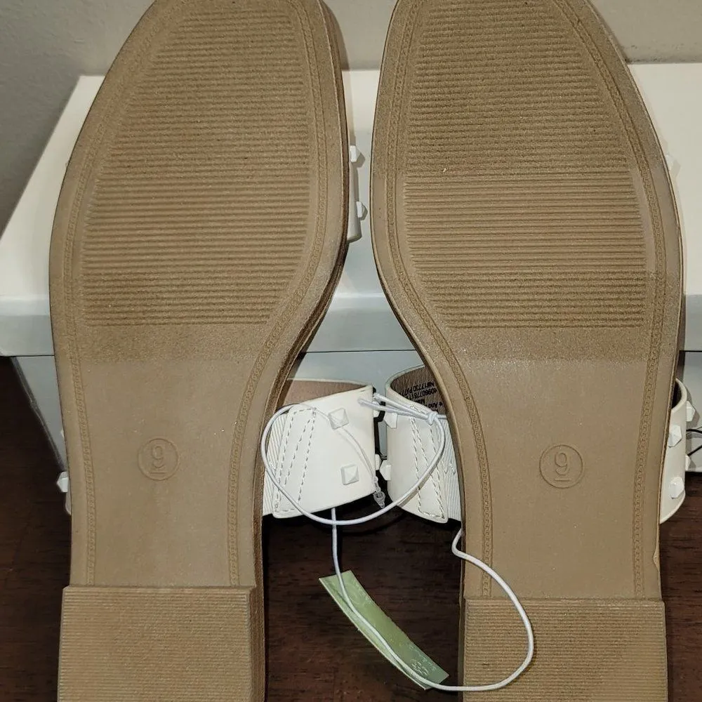 NWT A New Day Size 9 STELLA White Slide Sandals with Studded Straps - Image 4