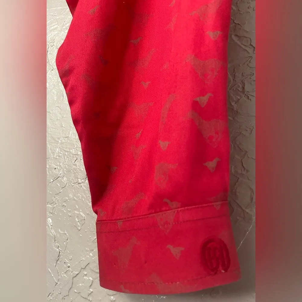 Barn Fly Authentic Design Western Shirt M Red Horses All Over Print Long Sleeve Size M - Image 6